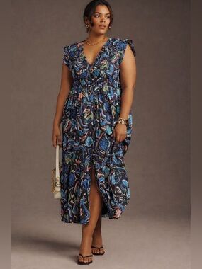 Anthropologie Floral Midi Dress